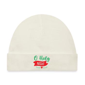 Holly Night - Weihnachtsfeier - Baby Premium Organic Mütze - Naturweiß - Vorne