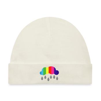 Wolke Regen Regenbogen Farben Geschenkidee - Baby Premium Organic Mütze - Naturweiß - Vorne