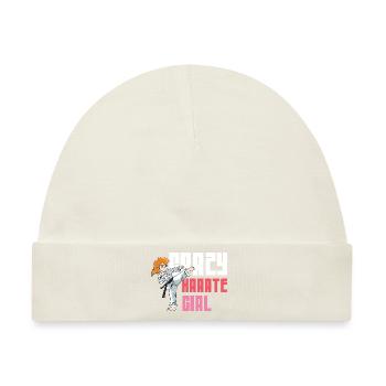 Verrücktes Karate Mädchen Kampfkunststudent Gesche - Baby Premium Organic Mütze - Naturweiß - Vorne