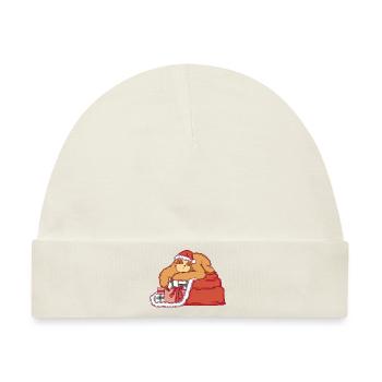 Faultier als Weihnachtsmann mit Weihnachtsgeschenk - Baby Premium Organic Mütze - Naturweiß - Vorne