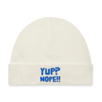 Yup? Nope!! NEW great Design by Maximum Design #MD - Baby Premium Organic Mütze - Naturweiß - Vorne