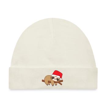 Faultier schlafend am Ast Xmas Weihachten Nikolaus - Baby Premium Organic Mütze - Naturweiß - Vorne