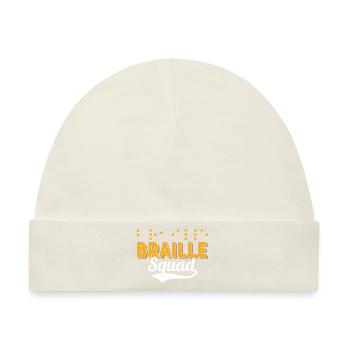 Braille Squad Blindness Impaired Braille Dots - Baby Premium Organic Mütze - Naturweiß - Vorne