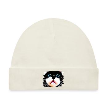 Cracy cat 7 - Baby Premium Organic Mütze - Naturweiß - Vorne