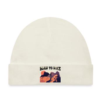 Born To Hike Trekking Mountaineering Hiking Hiker - Baby Premium Organic Mütze - Naturweiß - Vorne