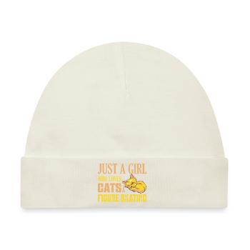 Just A Girl Who Loves Cats & Figure Skating Ice Sk - Baby Premium Organic Mütze - Naturweiß - Vorne