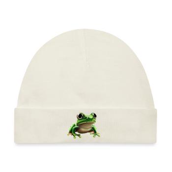 Regenfrosch Wassertropfen Frosch - Baby Premium Organic Mütze - Naturweiß - Vorne