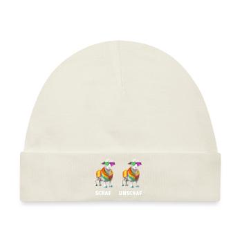 Cooles Schaf Unschaf Wortspiel Schaf Spruch - Baby Premium Organic Mütze - Naturweiß - Vorne