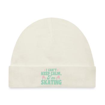 Rollerskates Ich kann nicht ruhig bleiben ich Skat - Baby Premium Organic Mütze - Naturweiß - Vorne