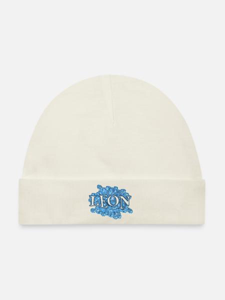 Vorname Leon - Baby Premium Organic Mütze - Naturweiß