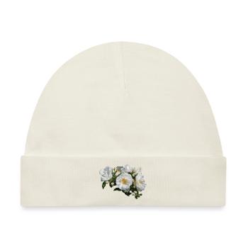 Weisser Rosenstrauch mit Knospen - Baby Premium Organic Mütze - Naturweiß - Vorne
