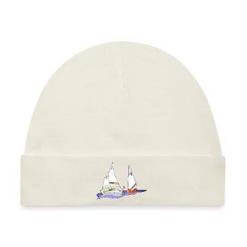 Segelboote - Baby Premium Organic Mütze - Naturweiß - Vorne