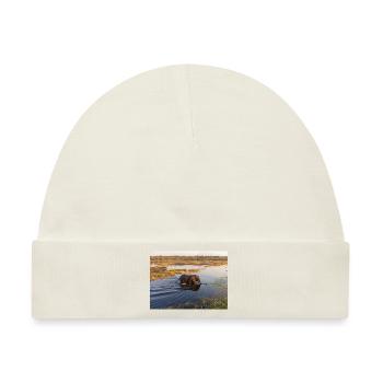 Elefanten am Wasser in Namibia Afrika - Baby Premium Organic Mütze - Naturweiß - Vorne