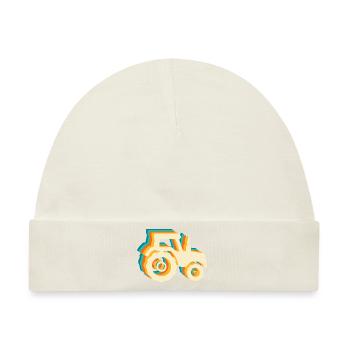 Retro-Traktor - Baby Premium Organic Mütze - Naturweiß - Vorne