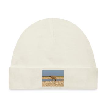 Elefant und Landschaft im Etosha Nationalpark - Baby Premium Organic Mütze - Naturweiß - Vorne