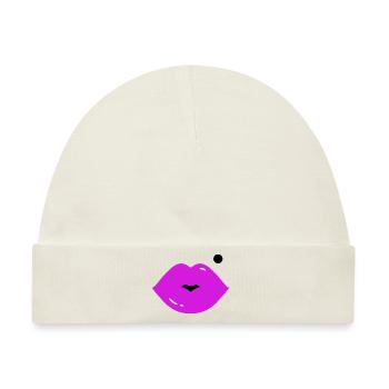 Lippen mit Muttermal - Baby Premium Organic Mütze - Naturweiß - Vorne