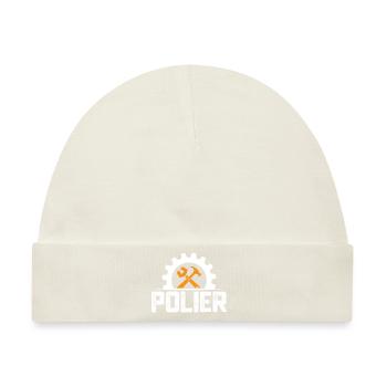 Polier Baustelle Geschenk - Baby Premium Organic Mütze - Naturweiß - Vorne