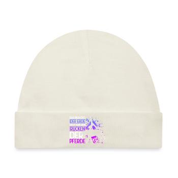 Reiten Pferd Spruch Reiterin Reiterhof Reitverein - Baby Premium Organic Mütze - Naturweiß - Vorne