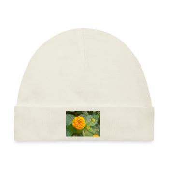 Lantana auch spanische Flagge Wandelröschen Lantana - Baby Premium Organic Mütze - Naturweiß - Vorne