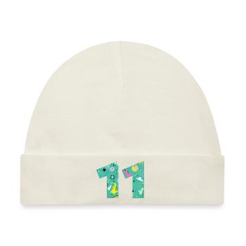 Personalisierte 11-Geburtstagsnummer - Baby Premium Organic Mütze - Naturweiß - Vorne