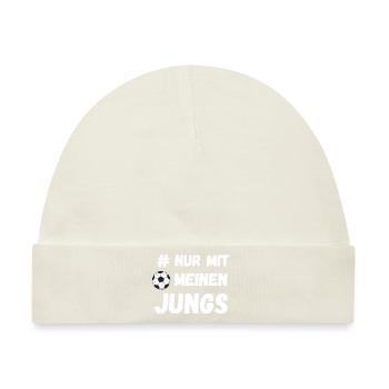 # Nur mit meinen Jungs Fußball Stammtisch Verein - Baby Premium Organic Mütze - Naturweiß - Vorne