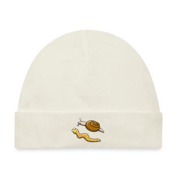 Schnecke und Raupe - Baby Premium Organic Mütze - Naturweiß - Vorne