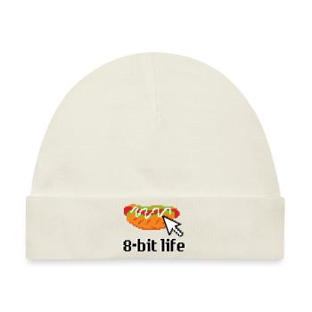 Hotdog Sandwich 8bit Retro - Baby Premium Organic Mütze - Naturweiß - Vorne