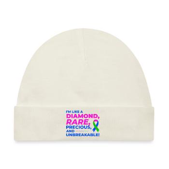 Diamantähnliche seltene Krankheiten zeichnen sich durch das Bewusstsein aus - Baby Premium Organic Mütze - Naturweiß - Vorne