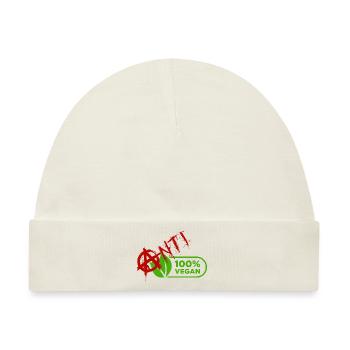 100% Anti Vegan - Baby Premium Organic Mütze - Naturweiß - Vorne