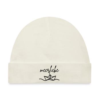 meerliebe schiff - Baby Premium Organic Mütze - Naturweiß - Vorne