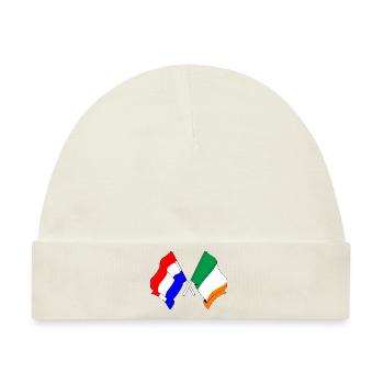 Flagge der Niederlande und Flagge Irlands - Baby Premium Organic Mütze - Naturweiß - Vorne