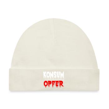 Konsumopfer Konsument Konsumieren Kaufsucht - Baby Premium Organic Mütze - Naturweiß - Vorne