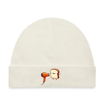 Toast mit Fön Toasten Cartoon - Baby Premium Organic Mütze - Naturweiß - Vorne