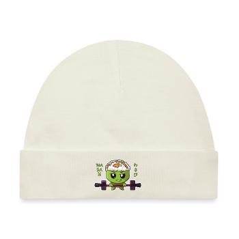 Wasabi mit Langhantel - Baby Premium Organic Mütze - Naturweiß - Vorne