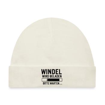 Windel wird beladen - Baby Premium Organic Mütze - Naturweiß - Vorne