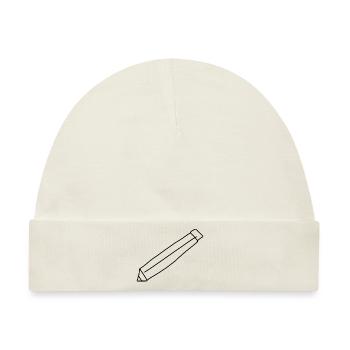Stift Symbol zeichnen - Baby Premium Organic Mütze - Naturweiß - Vorne