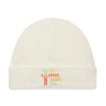 Papa Dada Papa - Baby Premium Organic Mütze - Naturweiß - Vorne