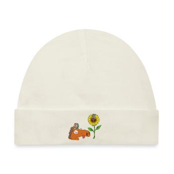 Hippie Pferd Pferde Gaul Sonnenblume Reiterin - Baby Premium Organic Mütze - Naturweiß - Vorne