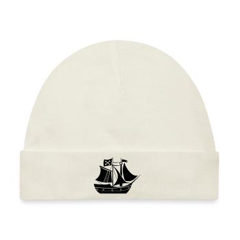 Piratenschiff - Baby Premium Organic Mütze - Naturweiß - Vorne