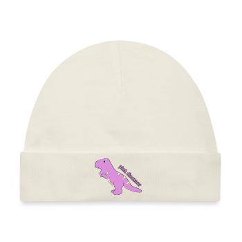 Pinker Dinosaurier - Baby Premium Organic Mütze - Naturweiß - Vorne
