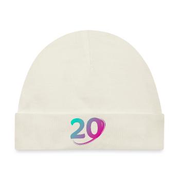 Nummer 20 mehrfarbig - Baby Premium Organic Mütze - Naturweiß - Vorne