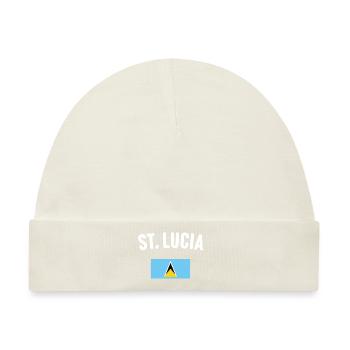 St. Lucia Flagge - Baby Premium Organic Mütze - Naturweiß - Vorne