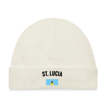 St. Lucia Flagge - Baby Premium Organic Mütze - Naturweiß - Vorne