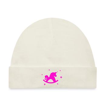 unicorn schaukelpferd - Baby Premium Organic Mütze - Naturweiß - Vorne