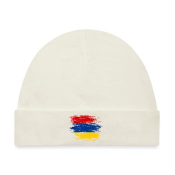 Armenien Flagge used - Baby Premium Organic Mütze - Naturweiß - Vorne