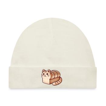 Gemütliche Katzenbrot Illustration - Baby Premium Organic Mütze - Naturweiß - Vorne