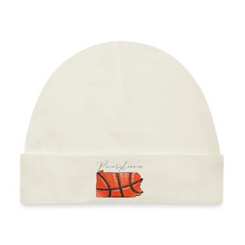 Basketball in der Pennsylvania State Landkarte PA - Baby Premium Organic Mütze - Naturweiß - Vorne