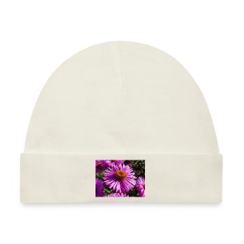 Italienische Gänseblümchen (auf Deutsch Berg-Aster Aster amellus - Baby Premium Organic Mütze - Naturweiß - Vorne