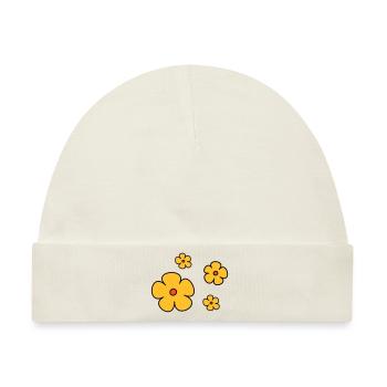 Blumen dreifarbig - Baby Premium Organic Mütze - Naturweiß - Vorne
