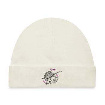 Stricken Stricken Häkeln Stricker - Baby Premium Organic Mütze - Naturweiß - Vorne